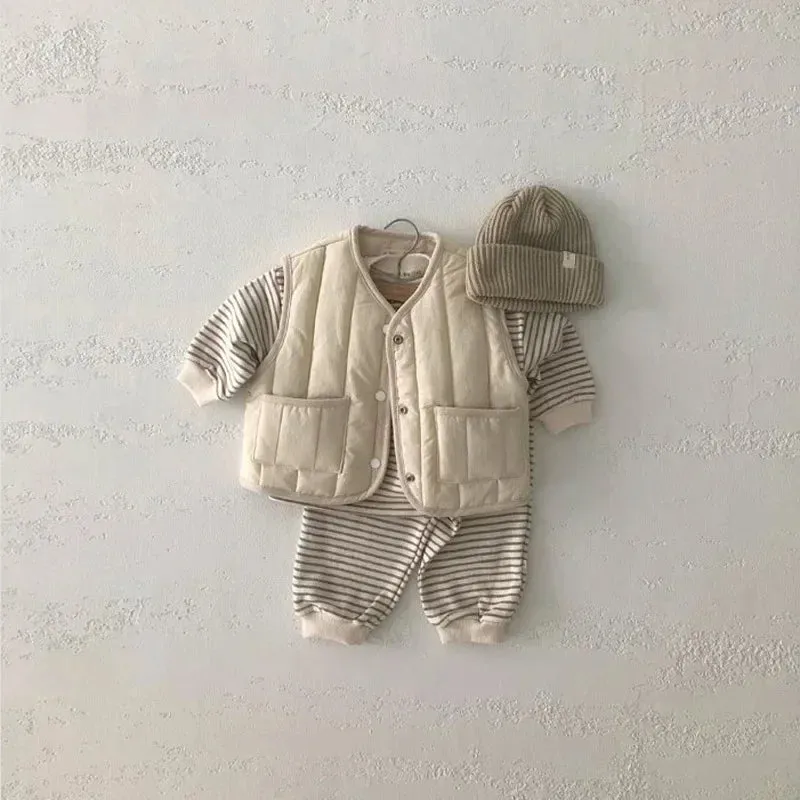 Autumn Winter Children Kids Boys Girls Warm Cotton-Padded Vest Waistcoats
