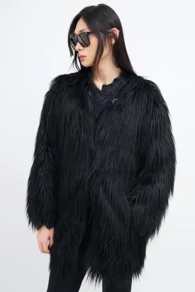 Black Faux Fur Coat