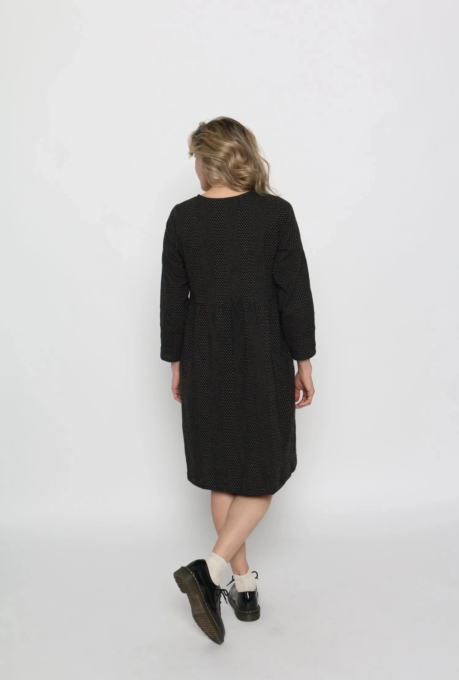 Brook Dress - Black w/Brown Dot