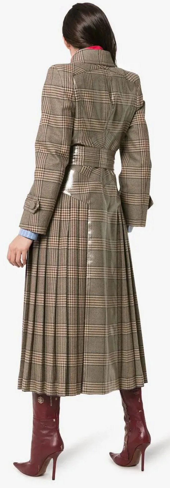 Check PVC Coated Trench Coat