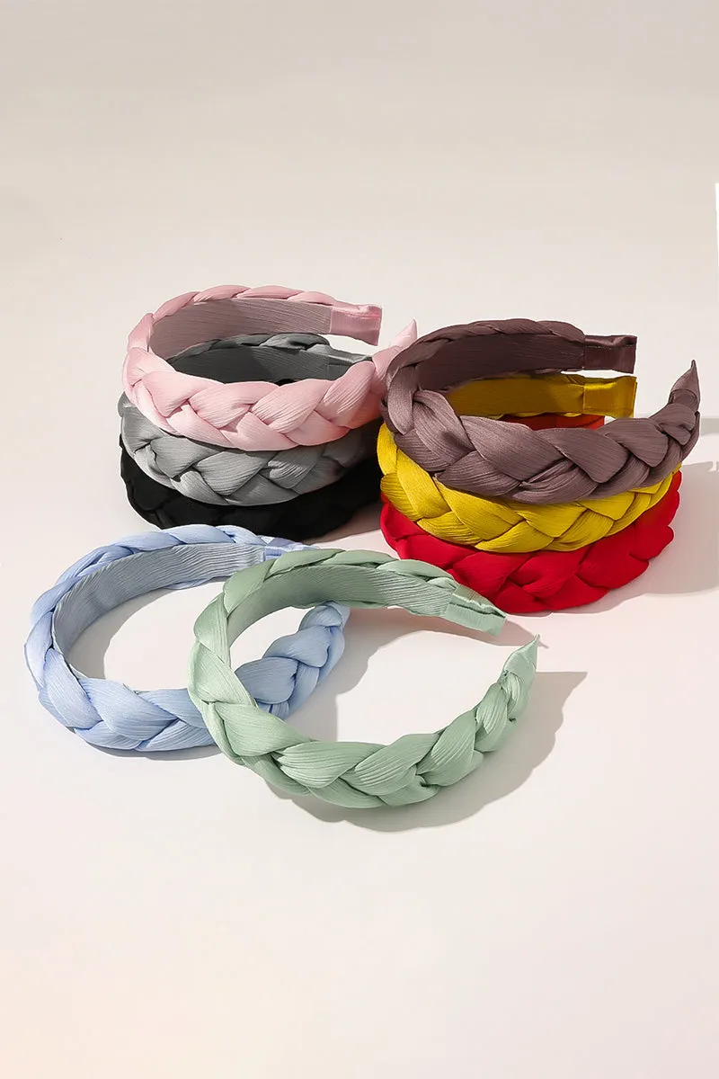 COLOR BLOCK BRAIDED HEADBAND