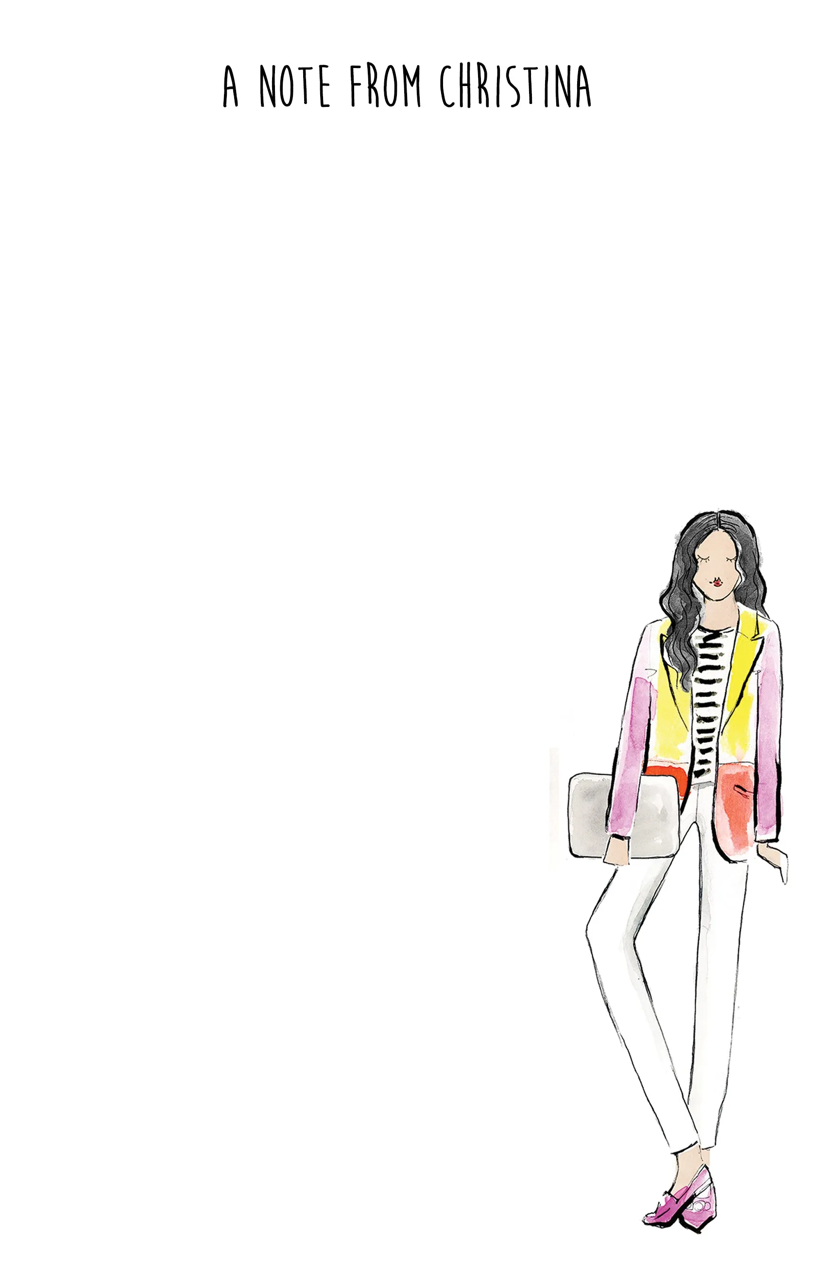 Color Block Fashion GirlPersonalized Notepad