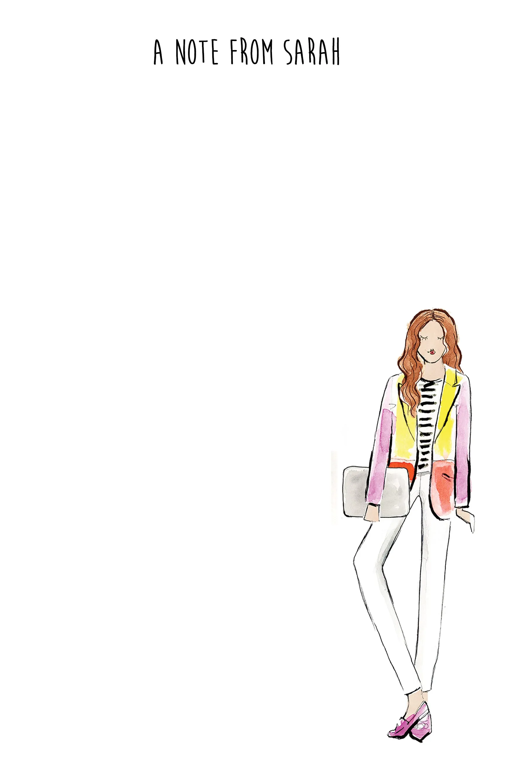Color Block Fashion GirlPersonalized Notepad