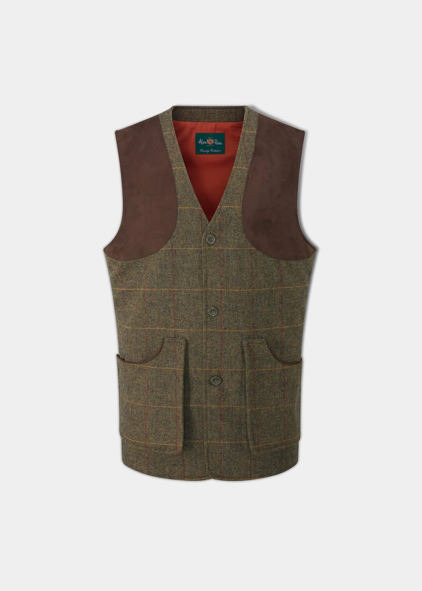 Combrook Men's Tweed Shooting Waistcoat in Teak - Shooting Fit