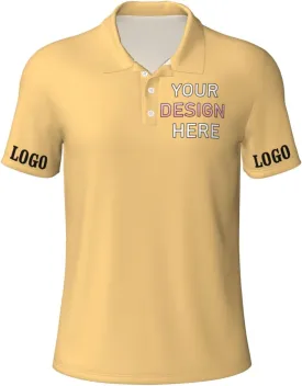 Custom Polo Shirt for Men Design Your Own Personalized Golf T Shirts Tee Front Print Text Photo Logo Name