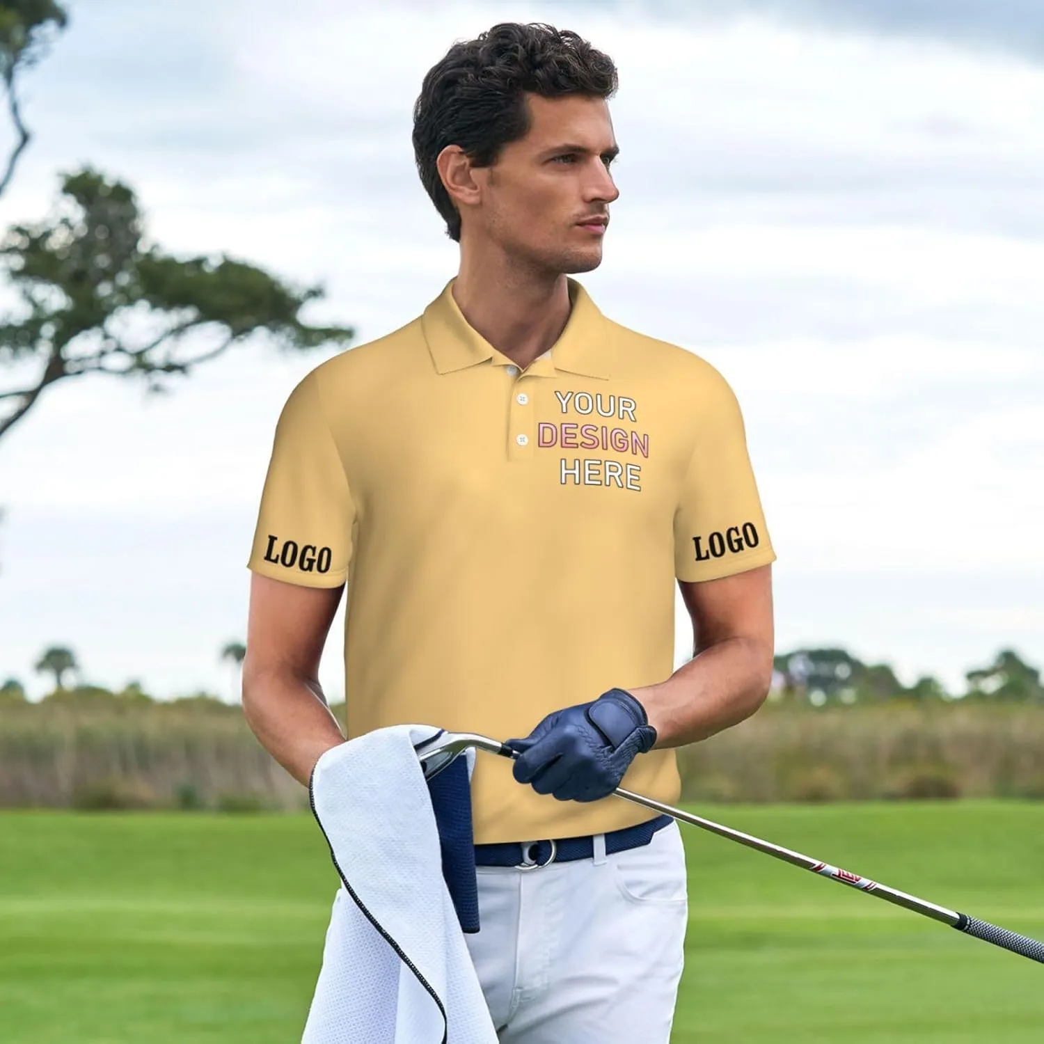 Custom Polo Shirt for Men Design Your Own Personalized Golf T Shirts Tee Front Print Text Photo Logo Name