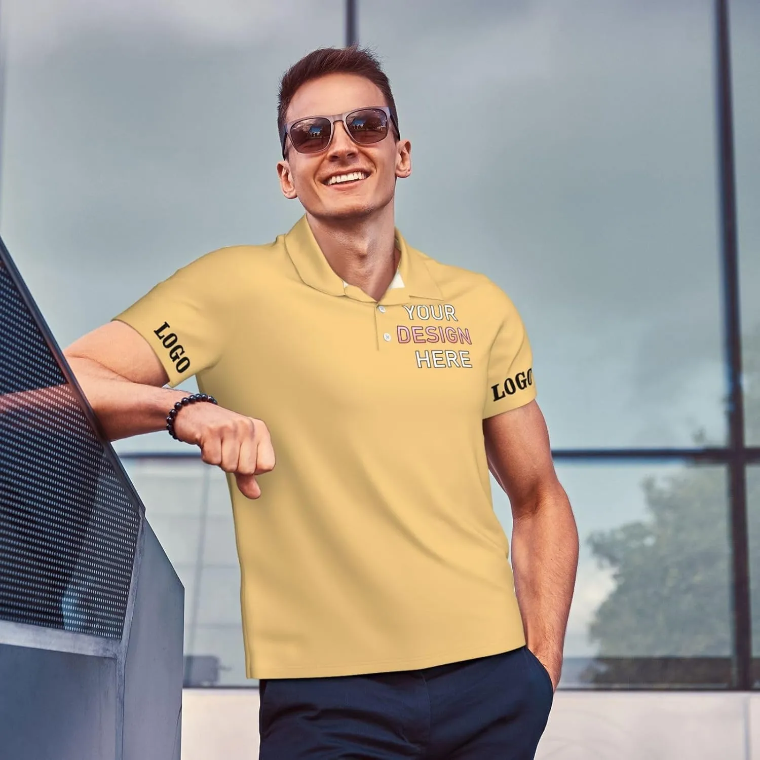 Custom Polo Shirt for Men Design Your Own Personalized Golf T Shirts Tee Front Print Text Photo Logo Name