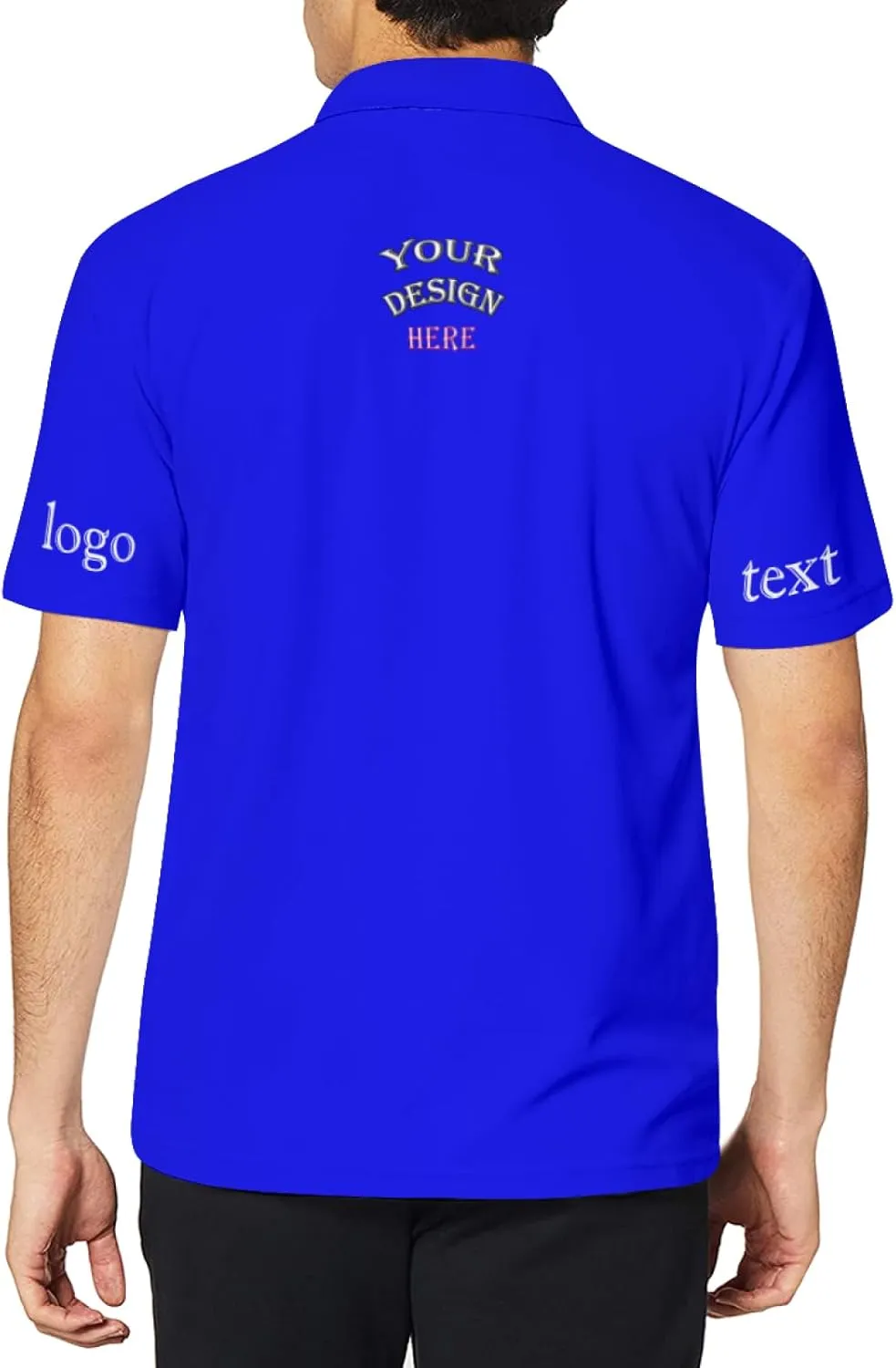 Custom Polo Shirts Bulk for Men Women Personalized Polo Shirts with Logo Name Picture for Business Print Work Shirt