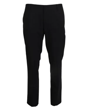 Dolce & Gabbana Mens Classic Fit Black Wool Dress Pants