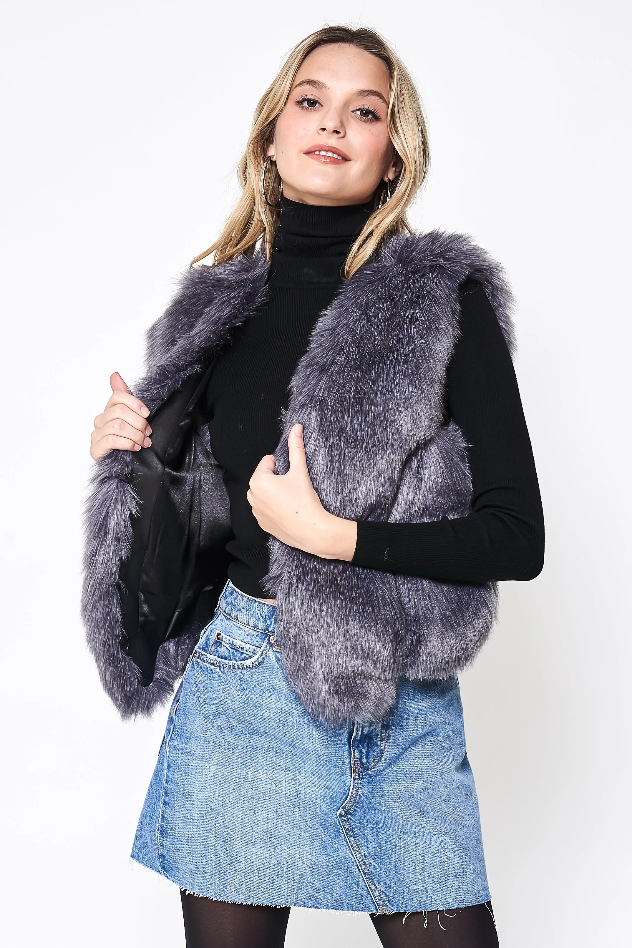 Faux Fur Cropped Vest