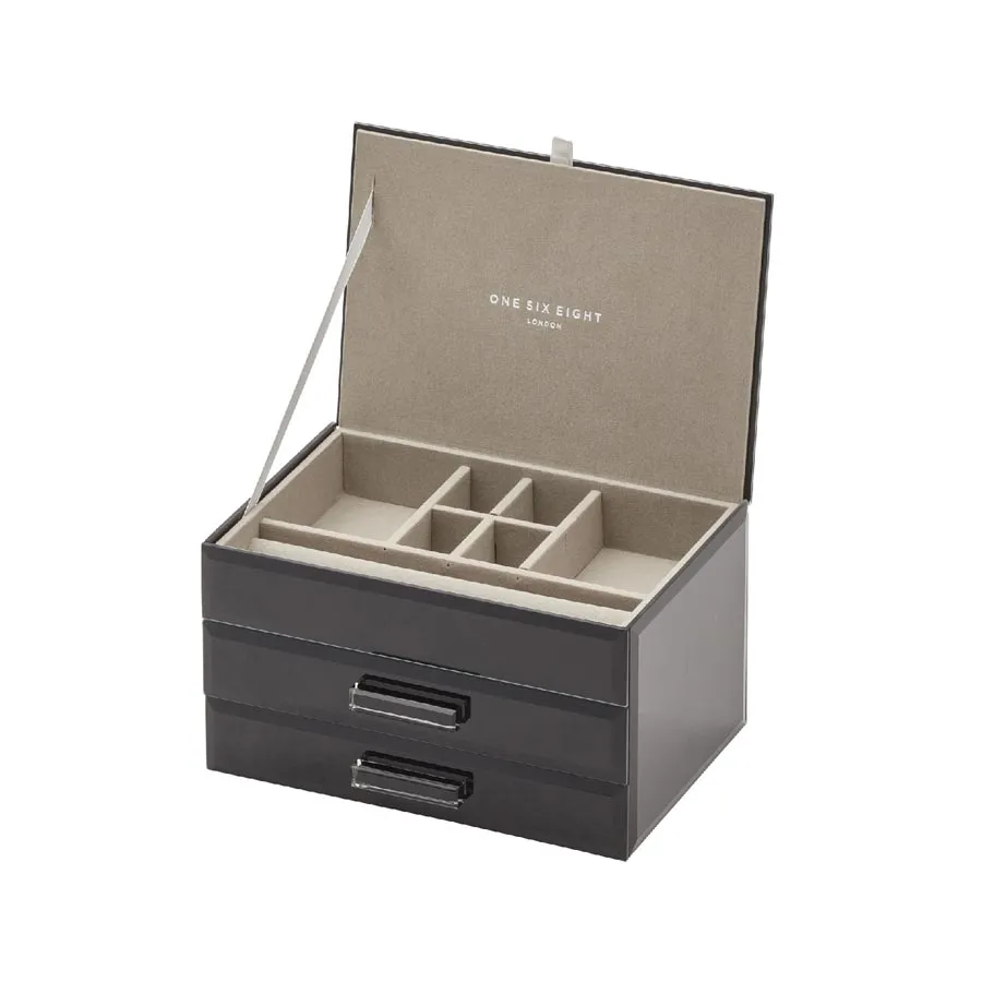 Gabriella Medium Jewellery Box - Black