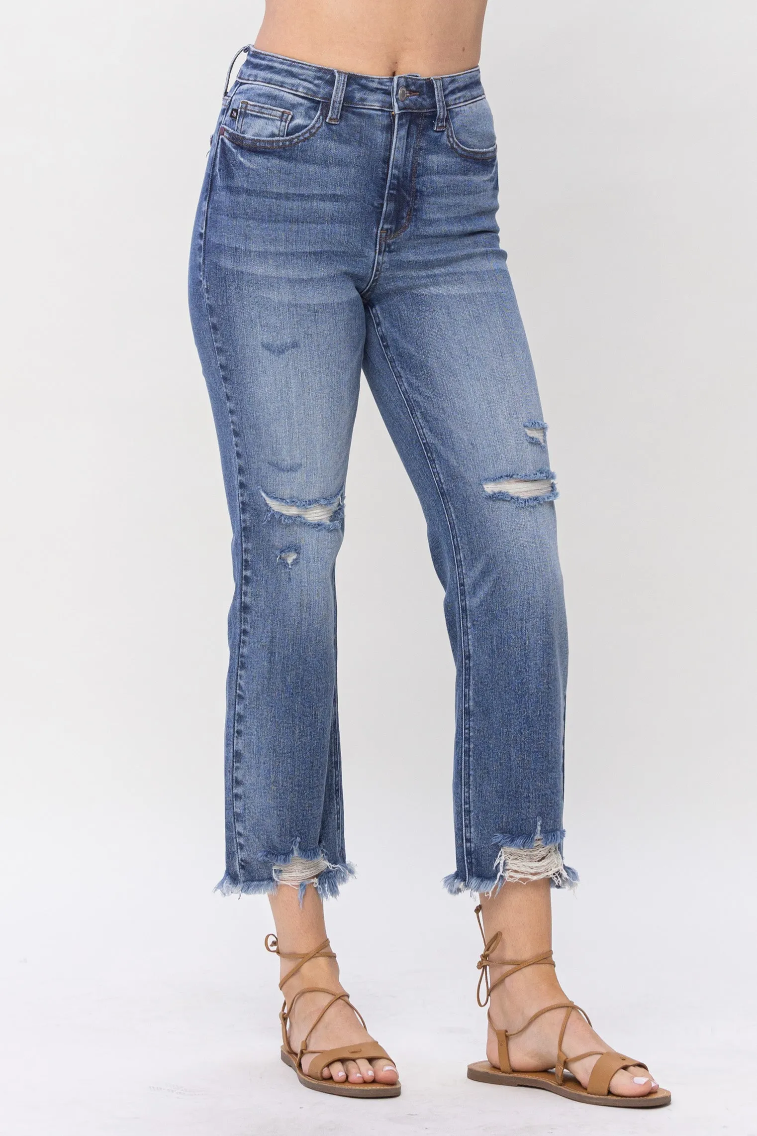 JB DESTROYED CROPPED STRAIGHT JEANS