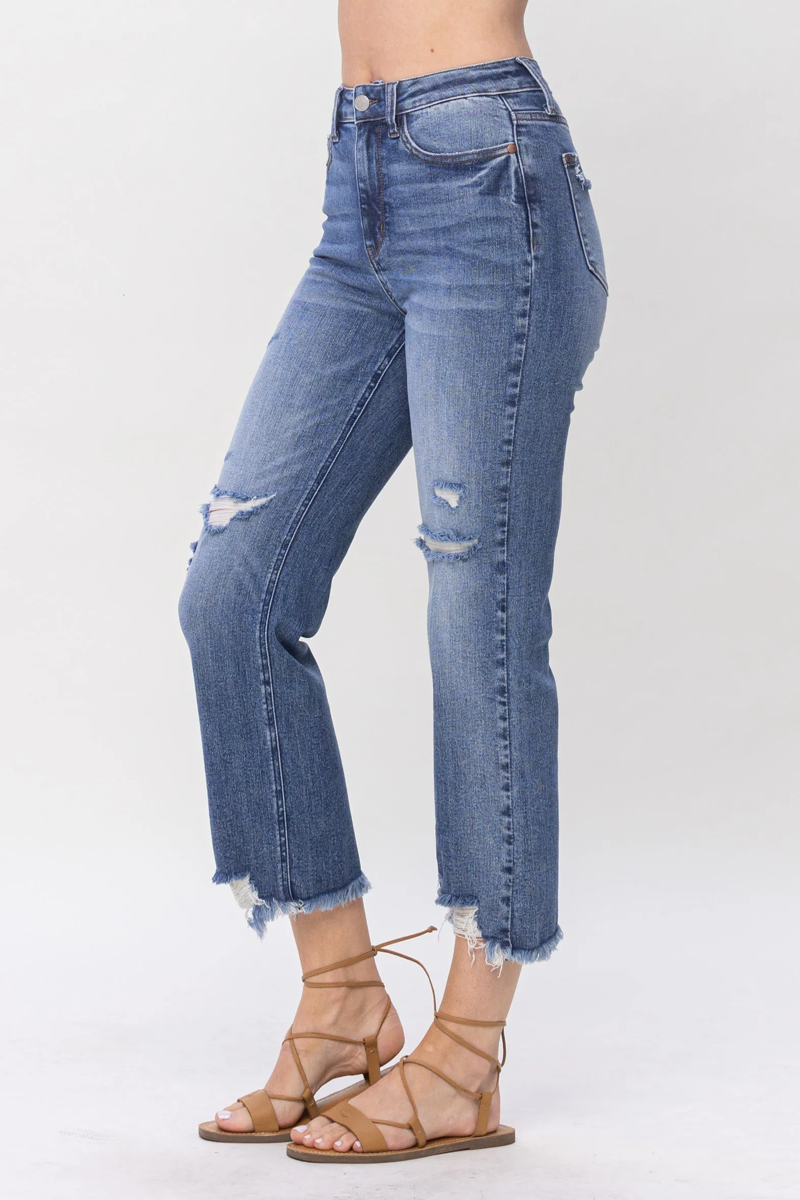 JB DESTROYED CROPPED STRAIGHT JEANS