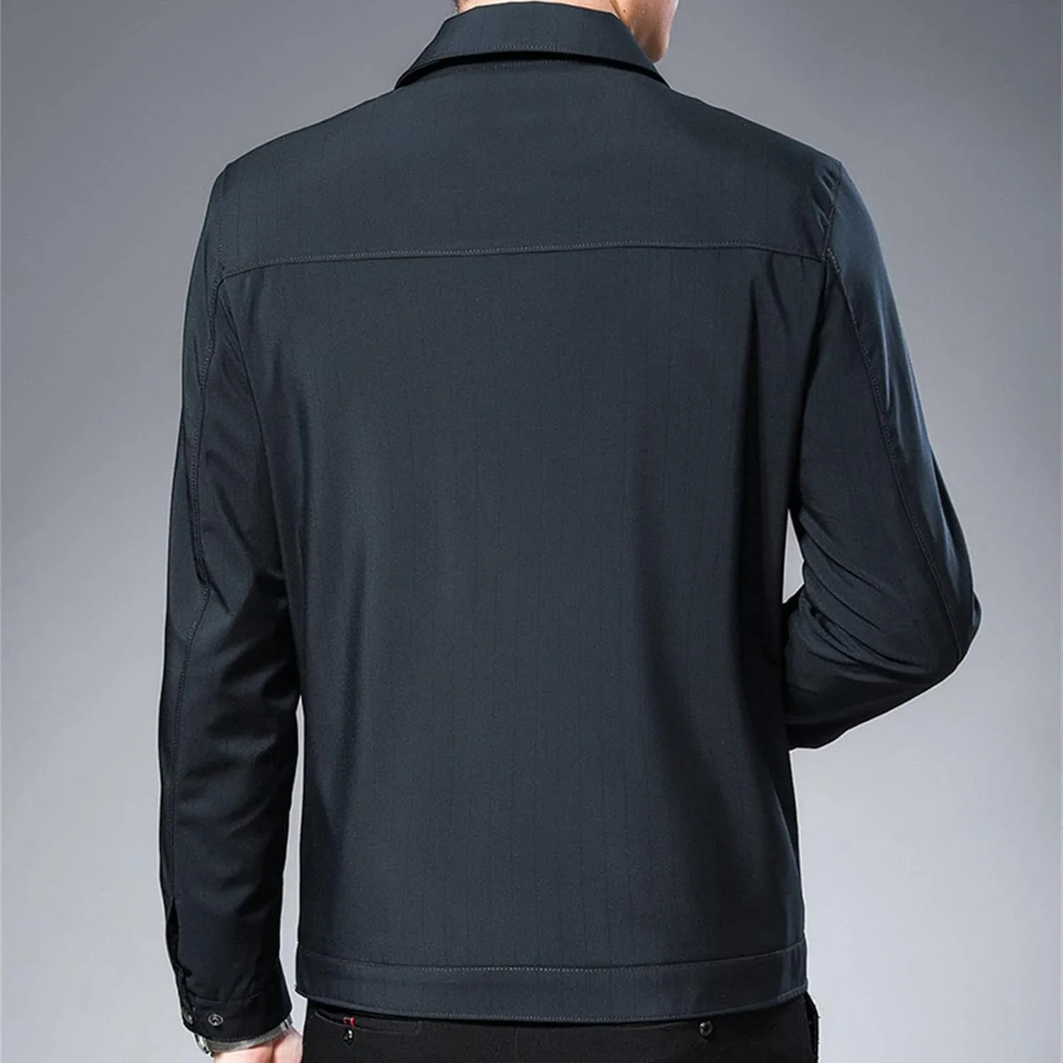 JEShifangjiusu Men'S Lightweight Lapel Windbreaker Casual Stretch Athletic Outdoor Coats Full Zip Bomber Jacket Outwear