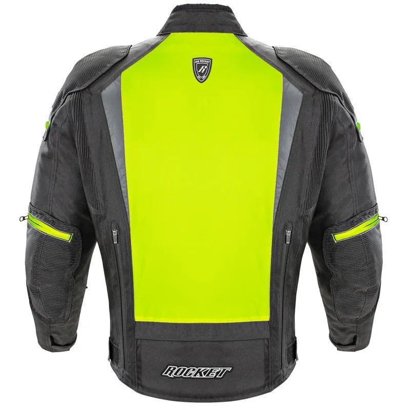 Joe Rocket Atomic 5.0 Men's Black And Hi-Viz Yellow Textile Jacket