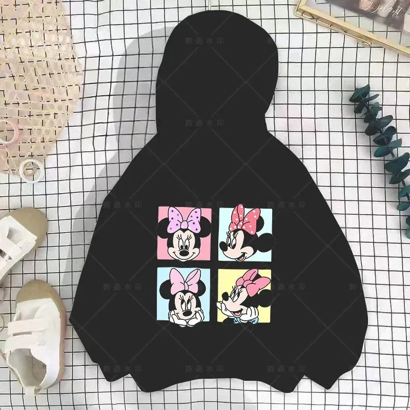 Kawaii Minnie Mouse Hoodie Kids Tracksuit Girls Clothing Cartoon Fashion Print Mickey Mouse Spring Fall Baby Boy Sweatshirt Tops