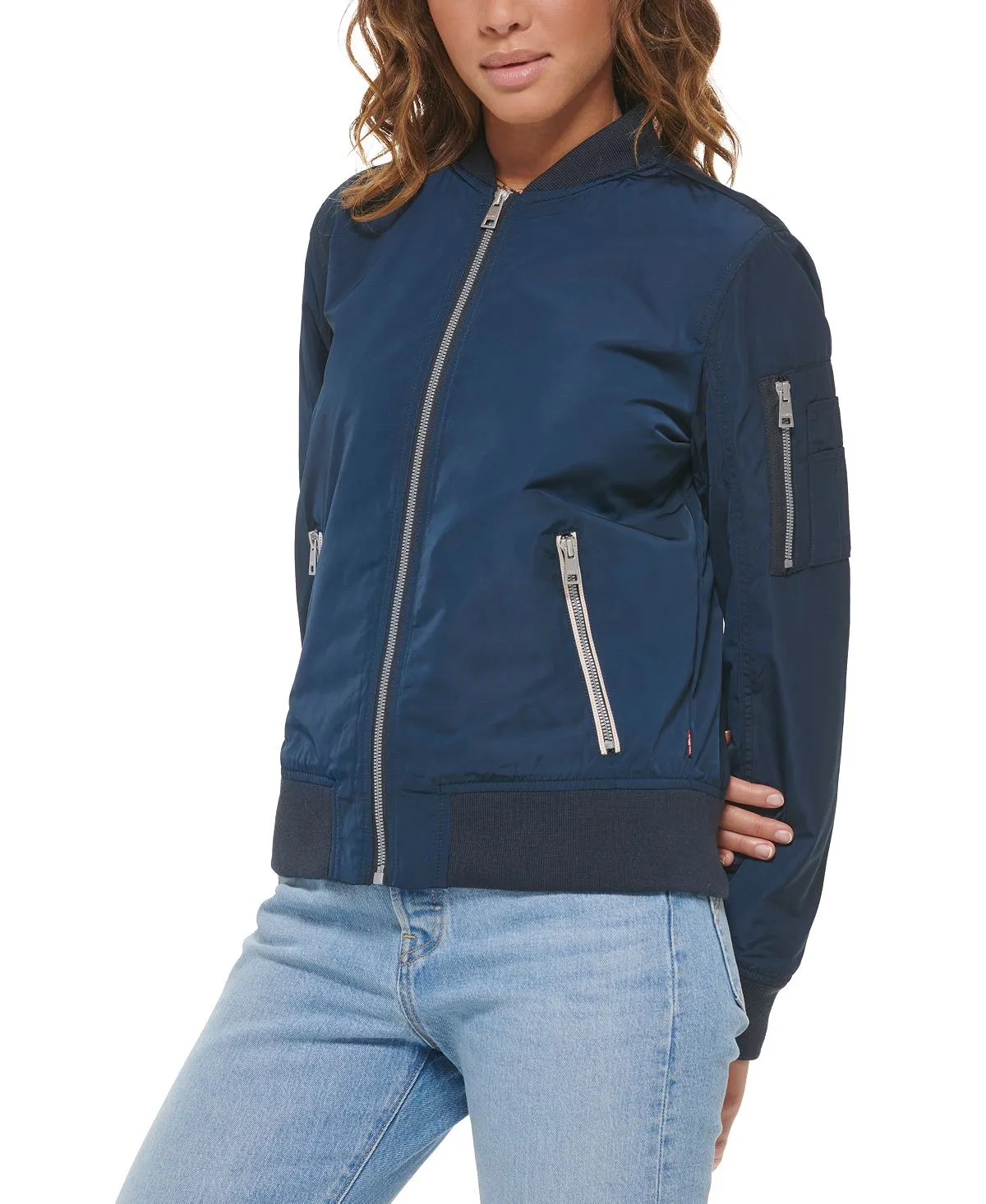 Levi's Women's Lightweight Zip Bomber, Navy Blue
