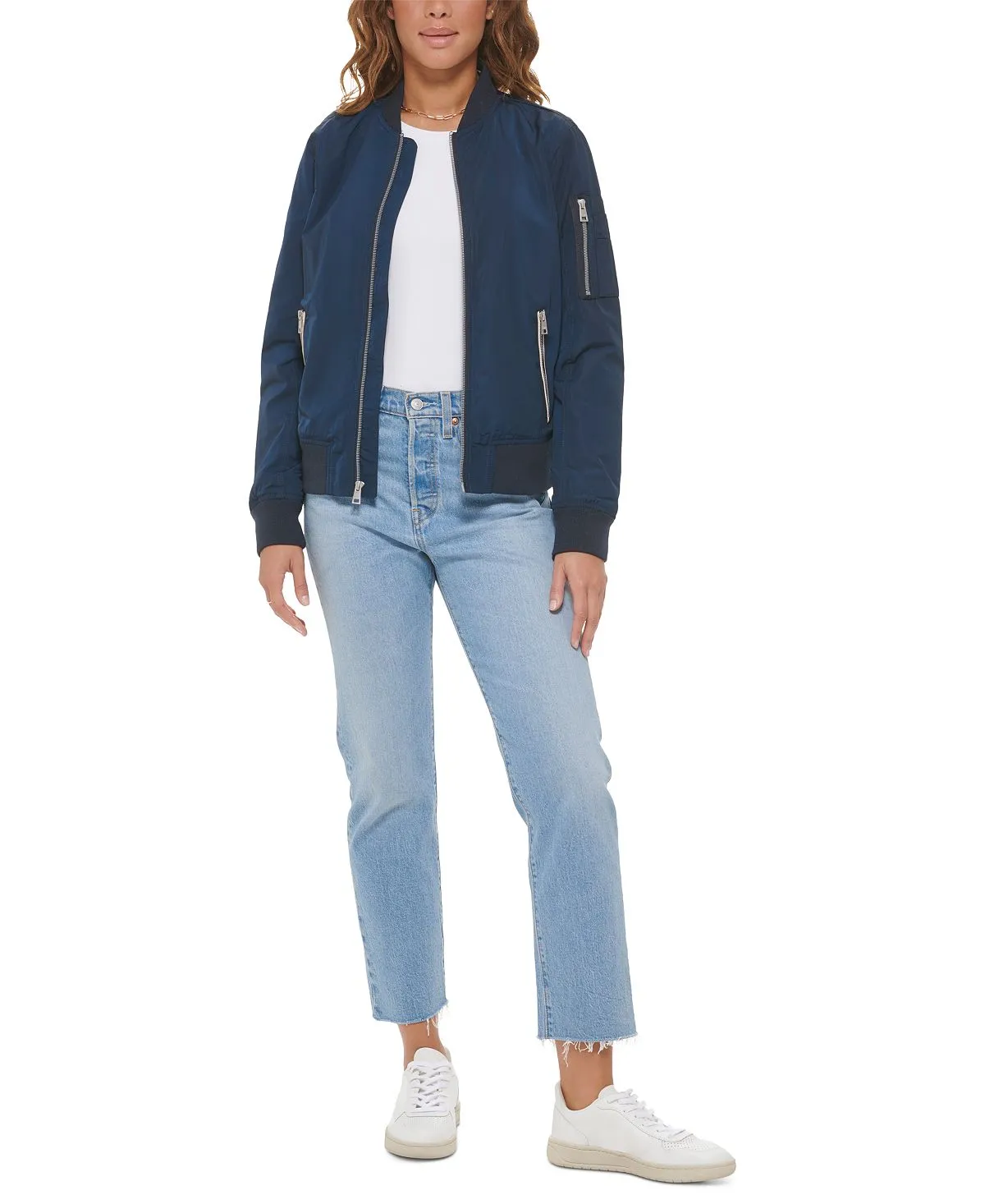 Levi's Women's Lightweight Zip Bomber, Navy Blue