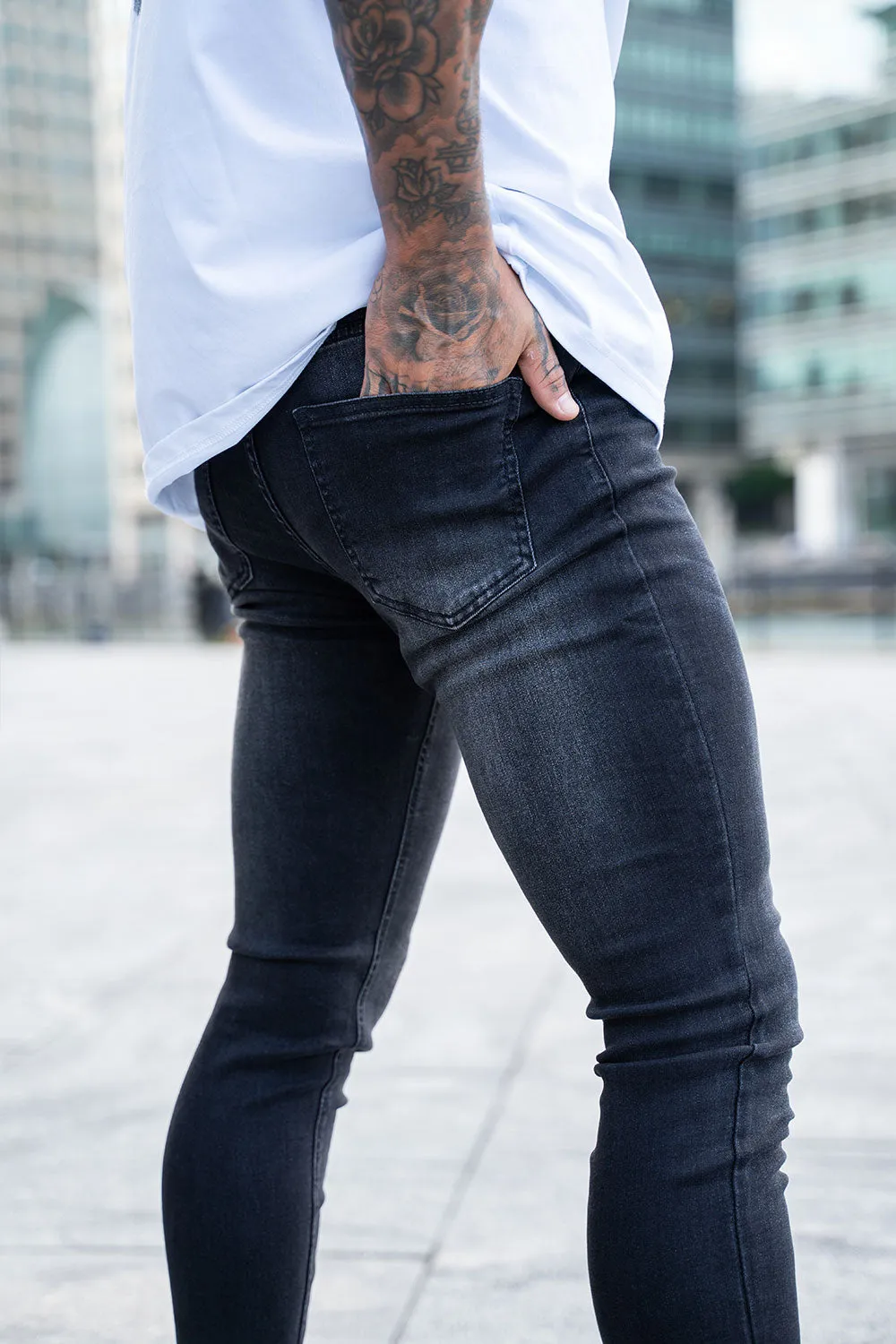 Men's Black Skinny Jean - No Rips