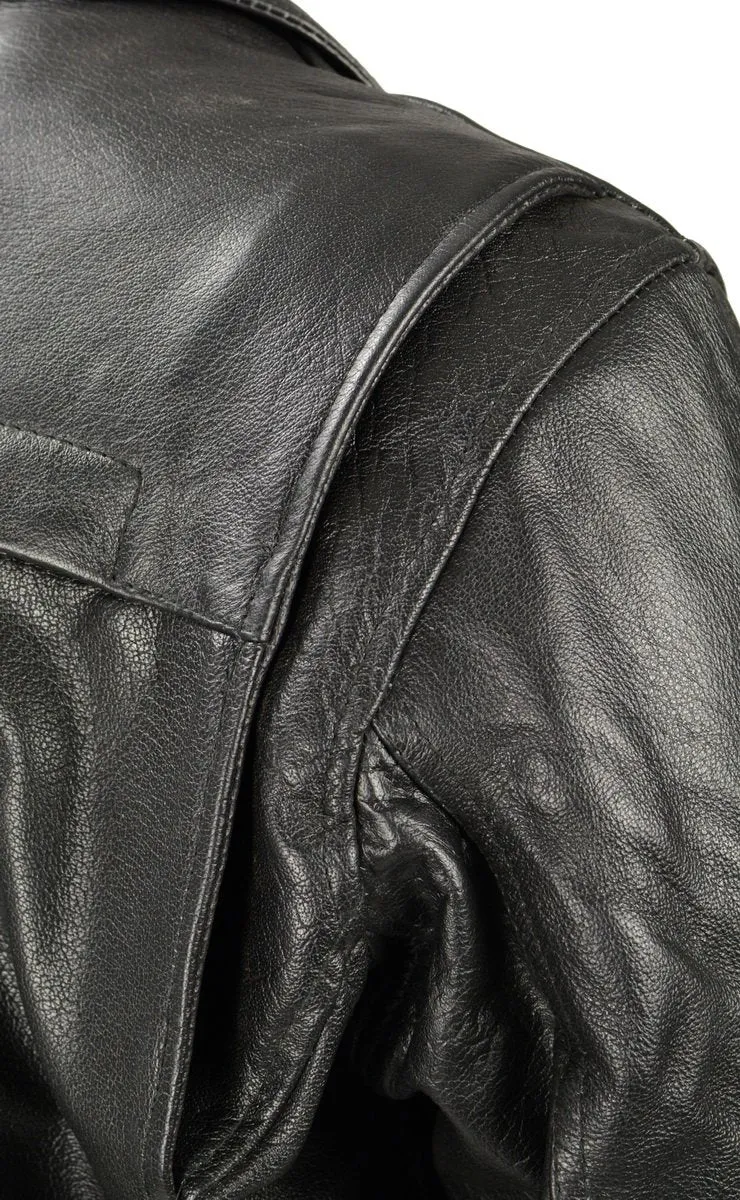 Milwaukee Leather LKM1770 Men's Black Premium Thick Leather Motorcycle Jacket Brando Style Biker Jacket