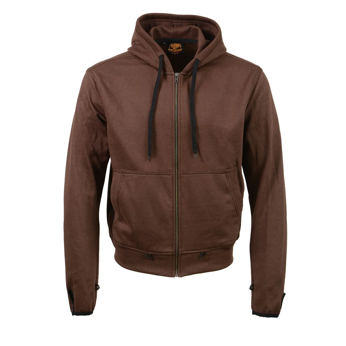 Milwaukee Leather MLM1511 Men's 'Vagabond' Vintage Crazy Horse' Brown Leather Jacket w/ Removable Hoodie