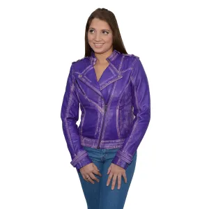 Milwaukee Leather Women's Maiden Purple Premium Sheepskin Motorcycle