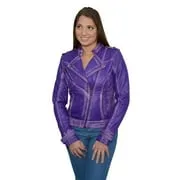 Milwaukee Leather Women's Maiden Purple Premium Sheepskin Motorcycle