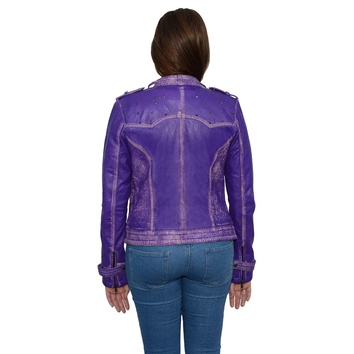 Milwaukee Leather Women's Maiden Purple Premium Sheepskin Motorcycle