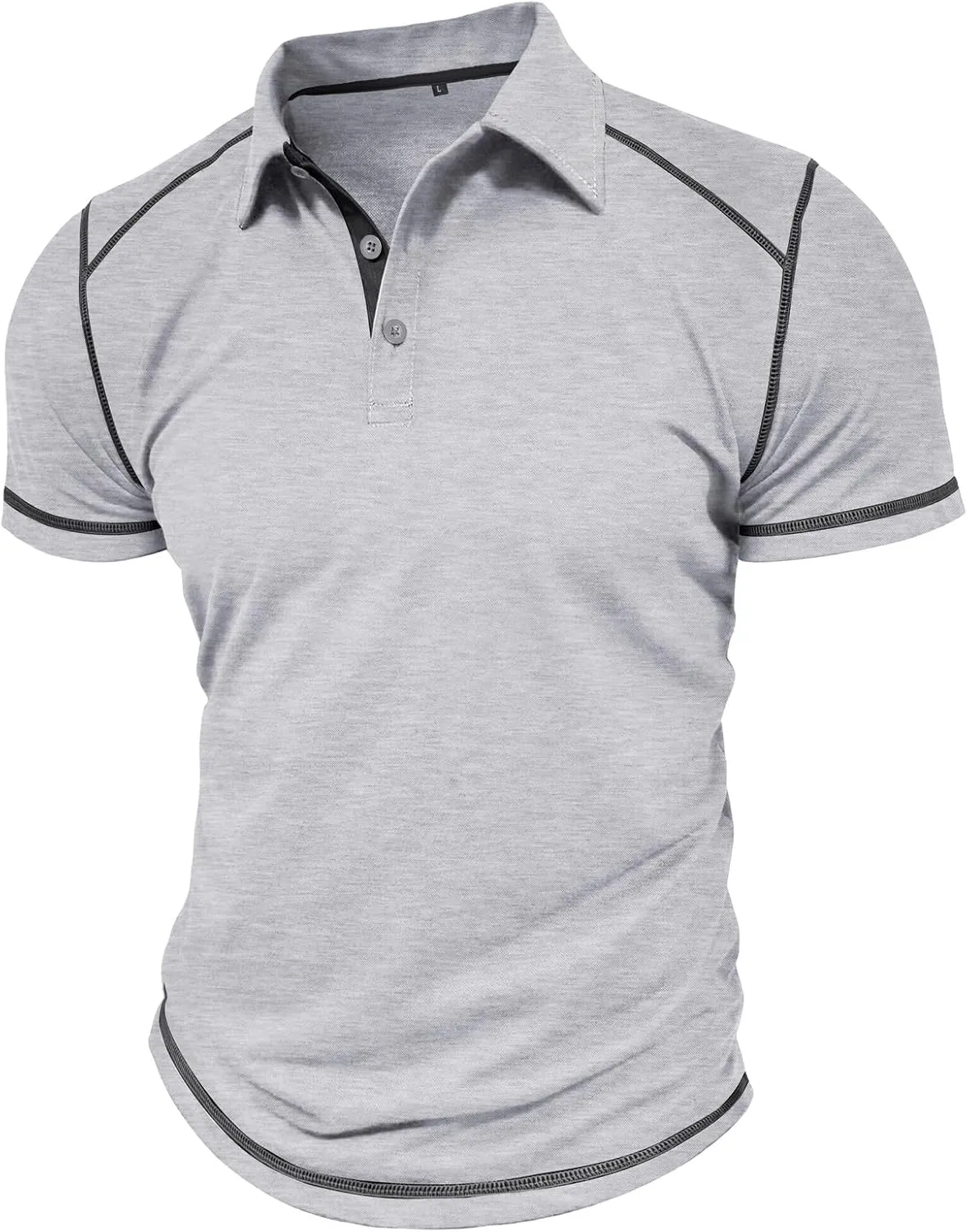 Nuofengkudu Men's Polo Shirts Short Sleeve Slim Fit Tops Color Block Casual Golf T-Shirt
