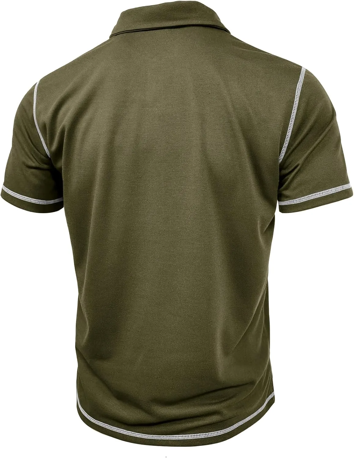 Nuofengkudu Men's Polo Shirts Short Sleeve Slim Fit Tops Color Block Casual Golf T-Shirt