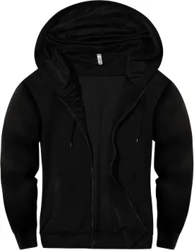 PEGENO Mens Casual Full Zip Hoodie Sweatshirt Long Sleeve Coat Fall Winter Outfits Jacket