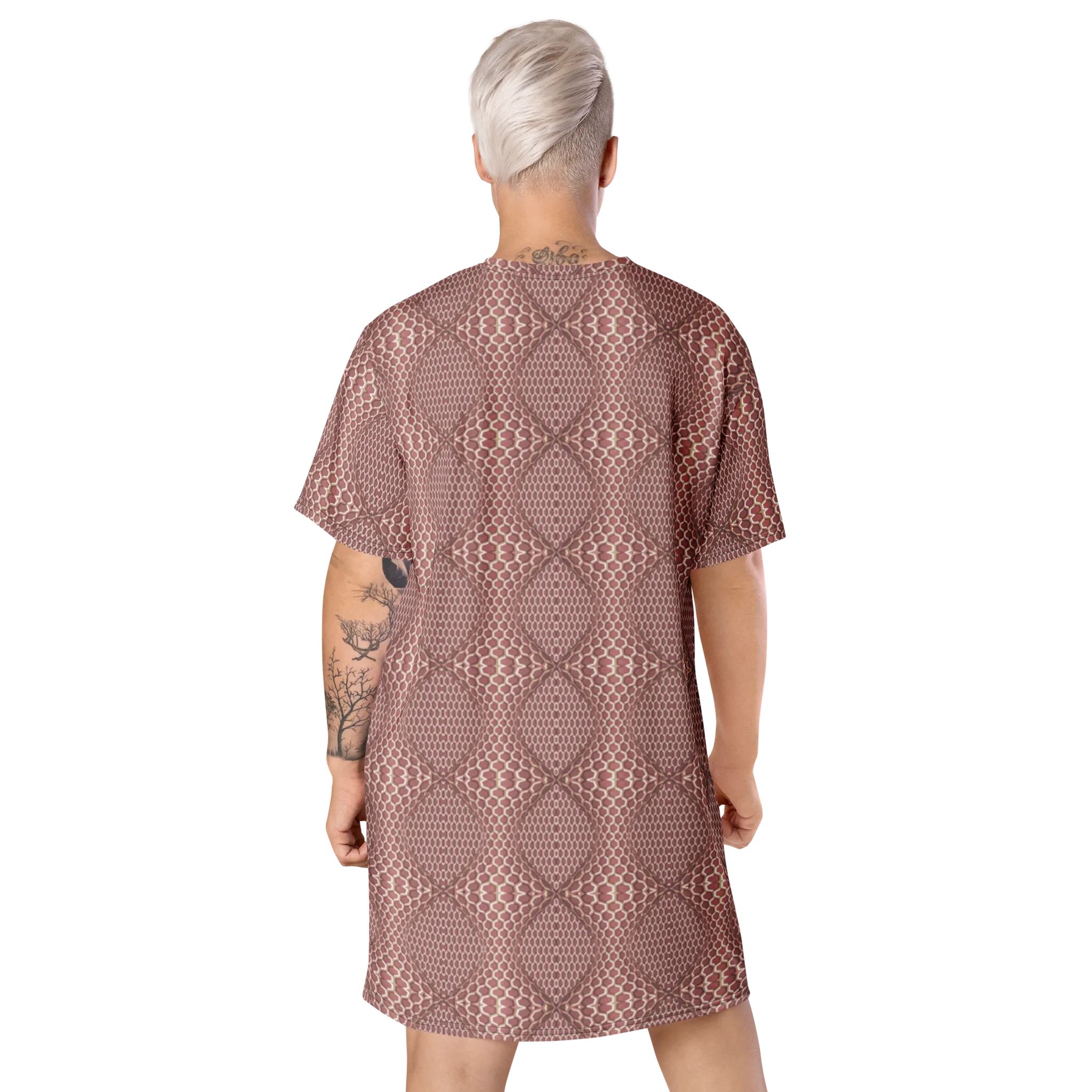 Recursia Illusions Game T-Shirt Dress In Pink