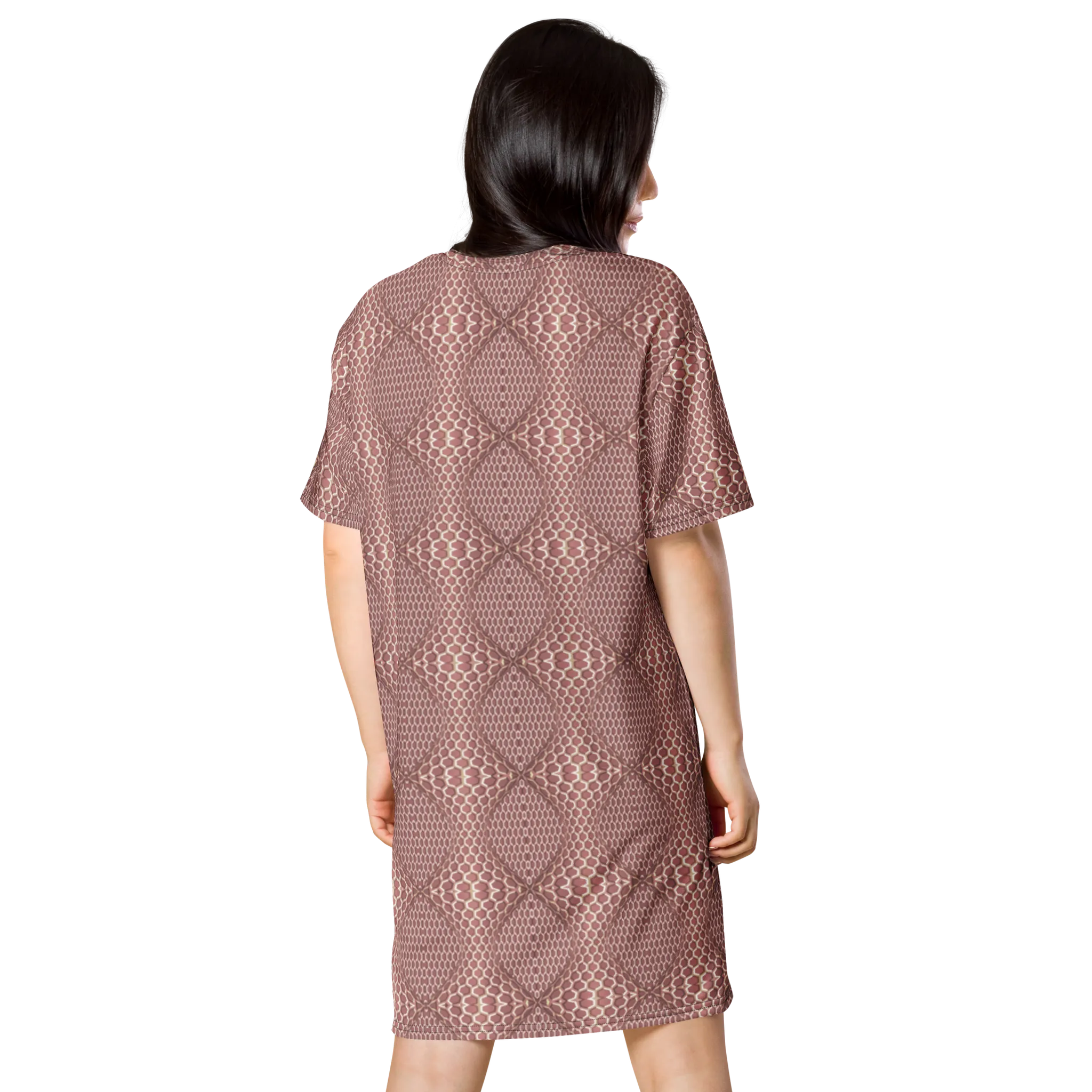 Recursia Illusions Game T-Shirt Dress In Pink