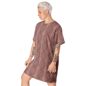 Recursia Illusions Game T-Shirt Dress In Pink