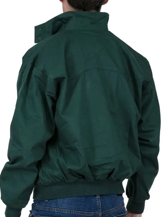 Relco Harrington Jacket With Tartan Lining - BOTTLE GREEN