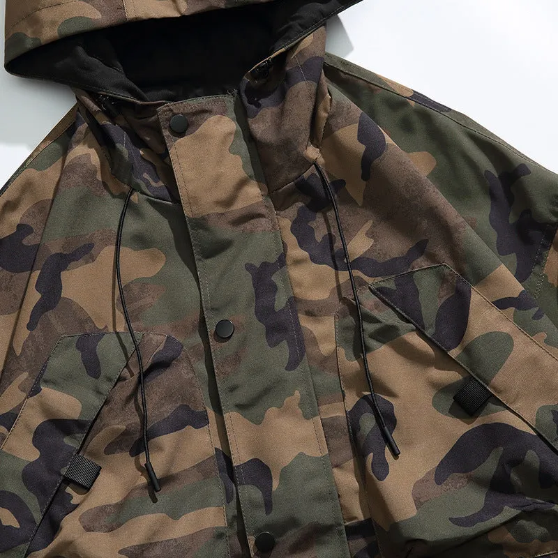 Retro Military Style Camouflage Casual Pullover Hoodies Outwears