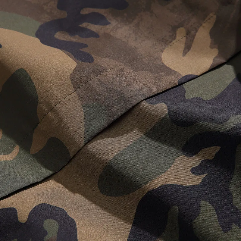 Retro Military Style Camouflage Casual Pullover Hoodies Outwears