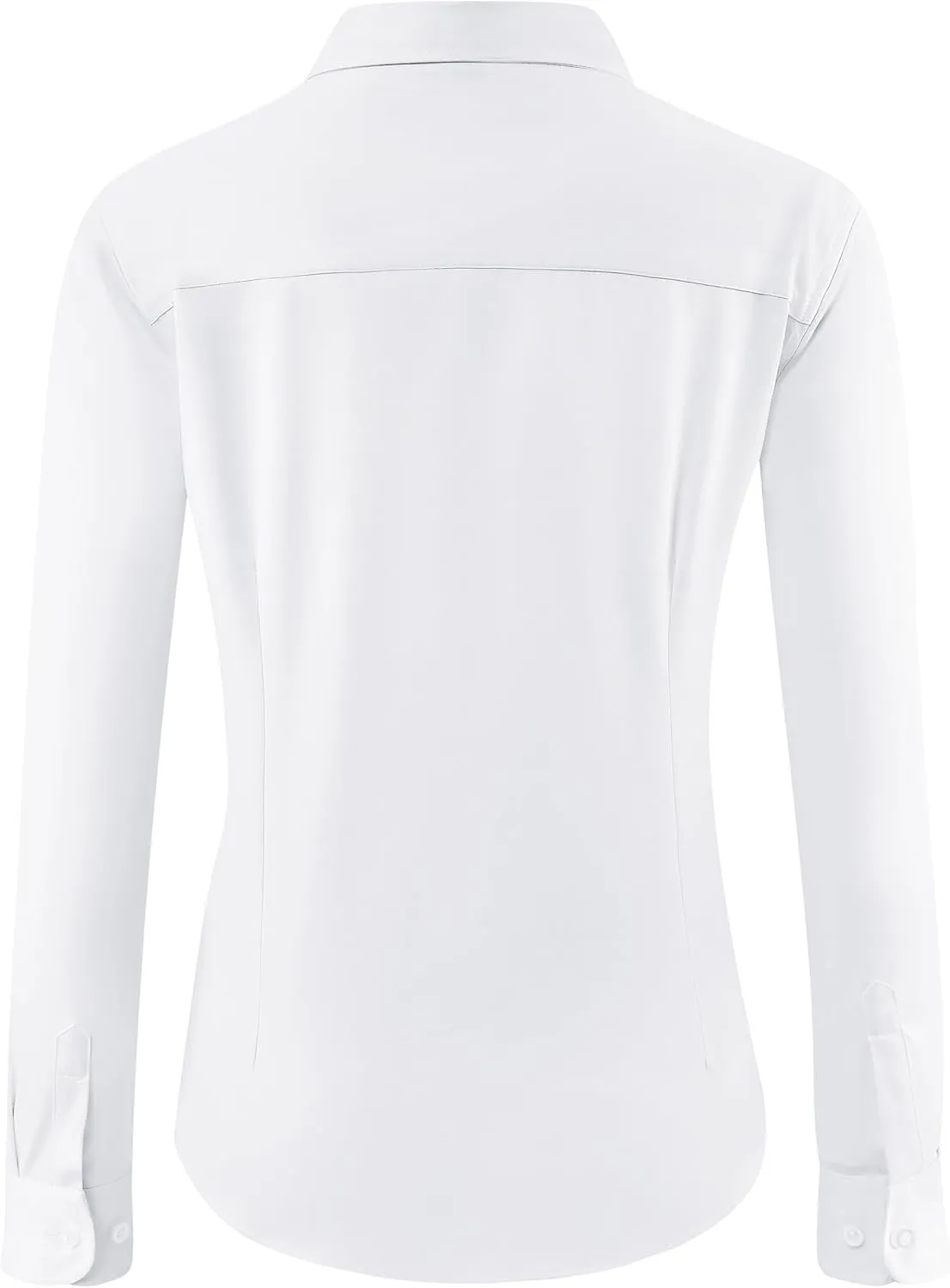 Soft Wrinkle-Free Women's Button Down Dress Shirts Solid Long Sleeve Work Blouses Fit Stretch Casual Tops XXS-6XL