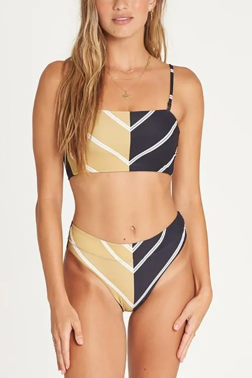 Stripe Color Block Bikini Set