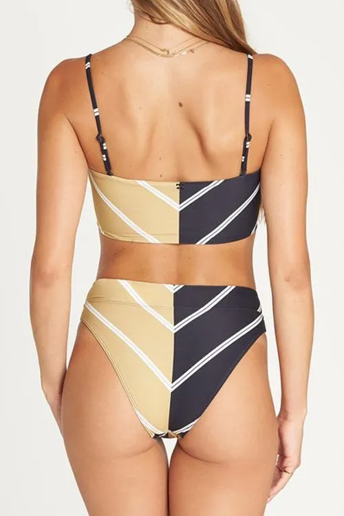 Stripe Color Block Bikini Set
