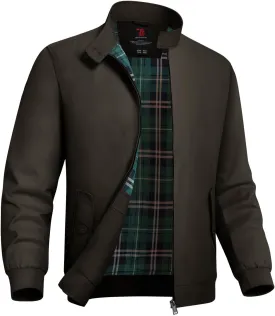 TBMPOY Men's Lightweight Cotton Jackets Golf Full Zip Windbreaker Spring Fall Stylish Casual Jackets Work bomber