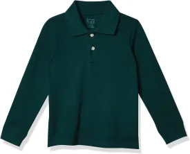 The Children's Place boys Baby and Toddler Uniform Long Sleeve Pique Polo Shirt, Spruce Shade, 5T US