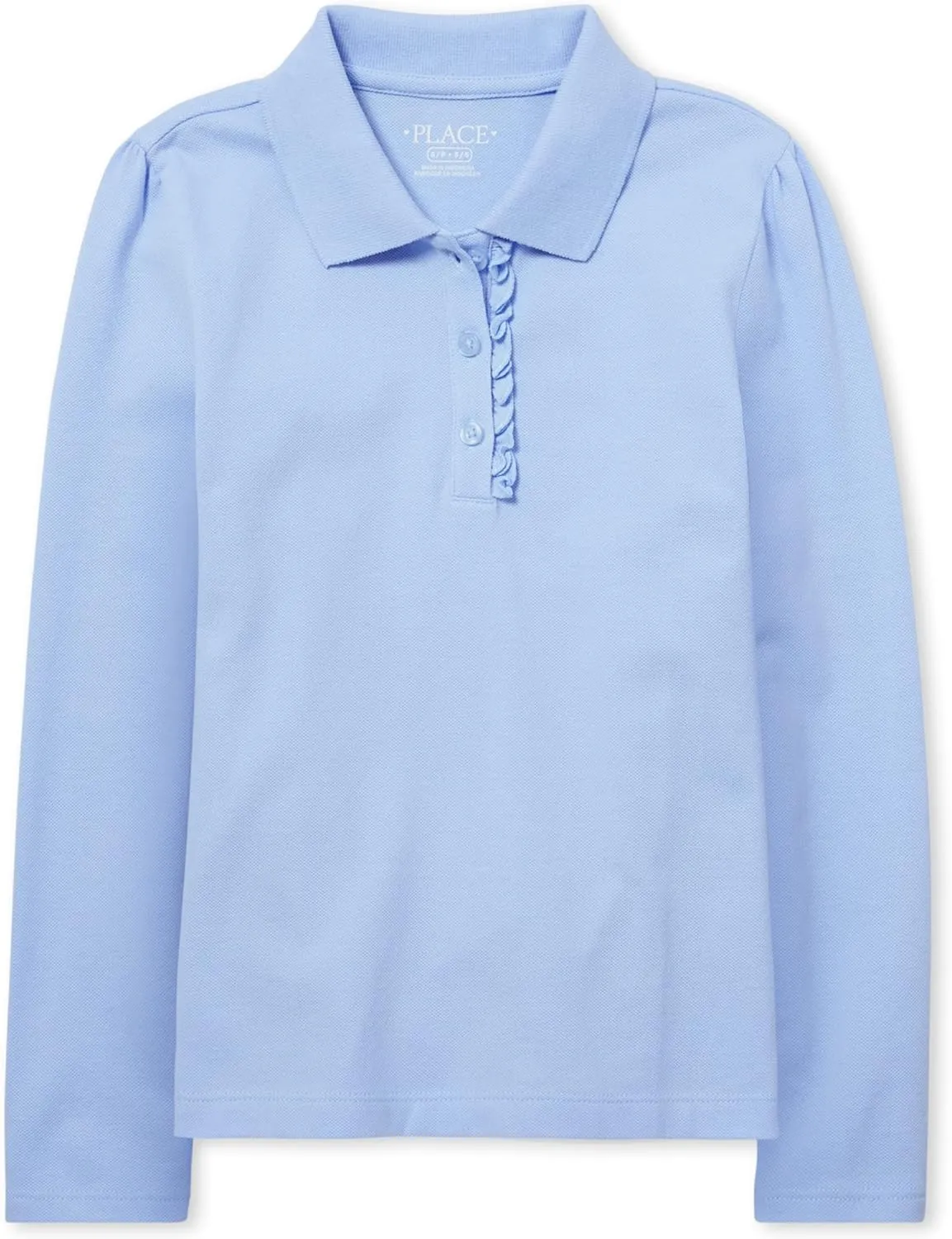 The Children's Place Girls' Long Sleeve Ruffle Pique Polo