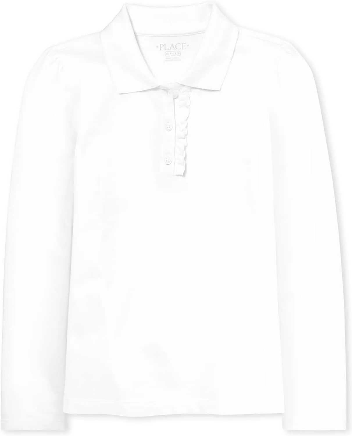 The Children's Place Girls' Long Sleeve Ruffle Pique Polo