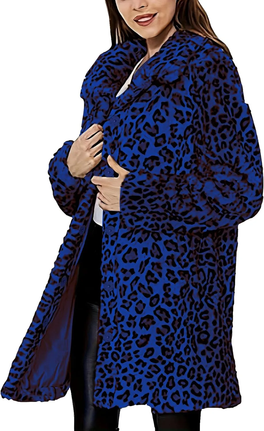 TOPONSKY Womens Winter Warm Lapel Faux Fur With Inner Lining & Buttons Coats