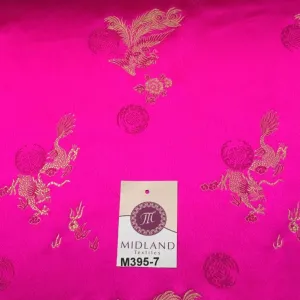 Traditional Cerise Pink Chinese Oriental Satin brocade 45" Wide M395-7 Mtex