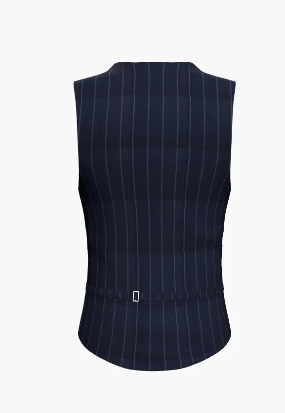 Waistcoat Blue Pinstripe Super 120'S / Style No WL2335080