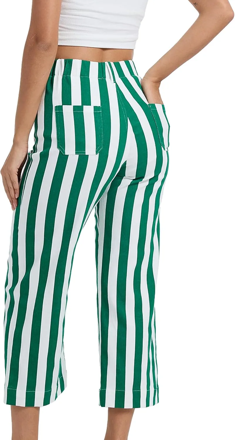Wide Leg Jeans for Women Trendy High Waisted Flare Jeans Cropped Pants Stretchy Baggy