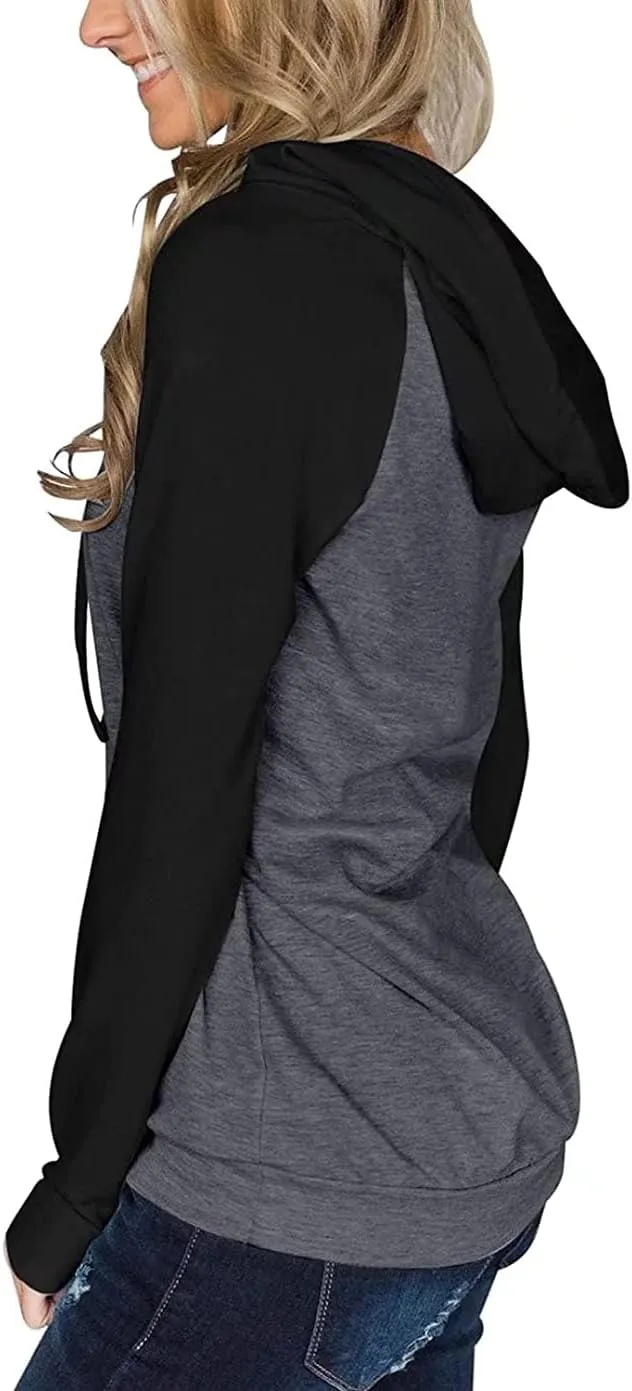 Women's Long Sleeve Hoodies Tops Lightweight Hooded Sweatshirts Pullover Casual Tunic Shirts with Pocket