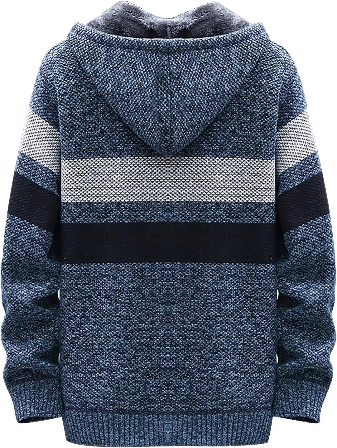Ymosrh Flannel Jackets for Men Men's Fall and Winter Casual Sweater Jacket Warm Knit Sweater Hooded Hoodie Jackets